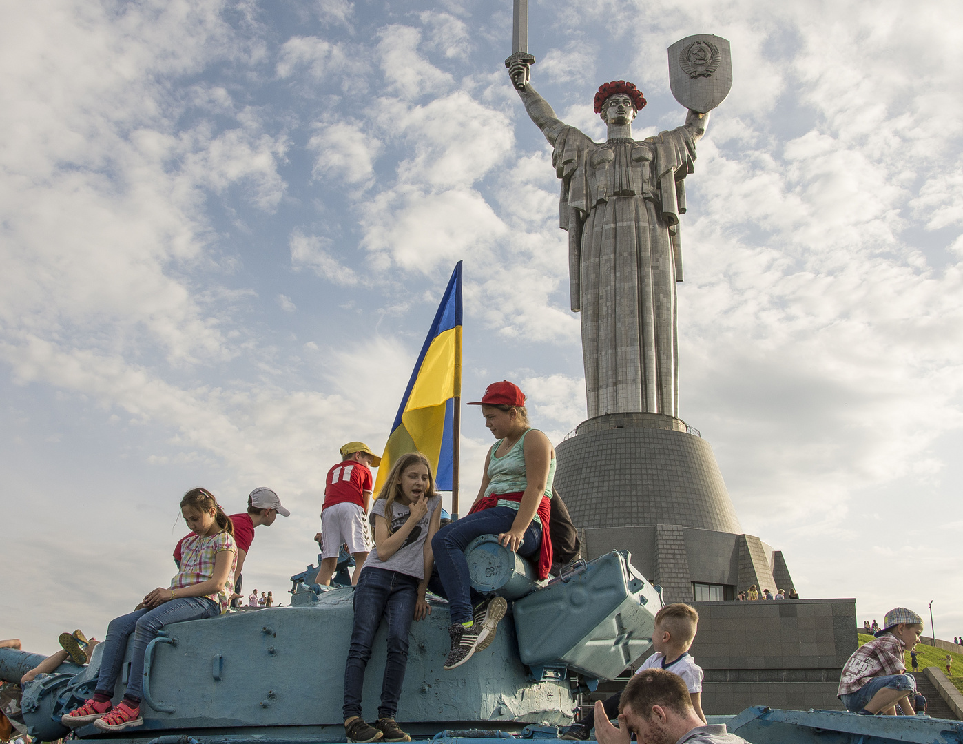 Kyiv - Rodina Mat Monument on Victory Day