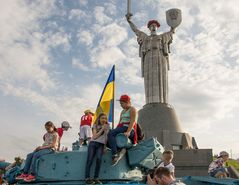 Kyiv - Rodina Mat Monument on Victory Day