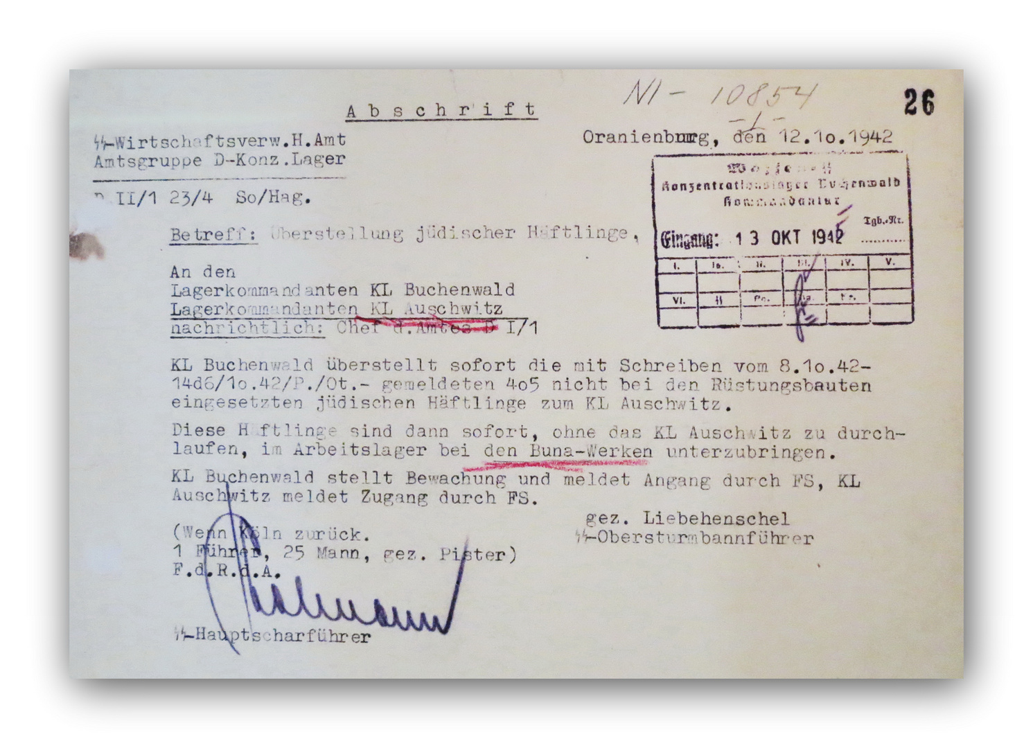 KZ Buchenwald (01) - Überstellung