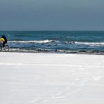 La bianca spiaggia di Rimini