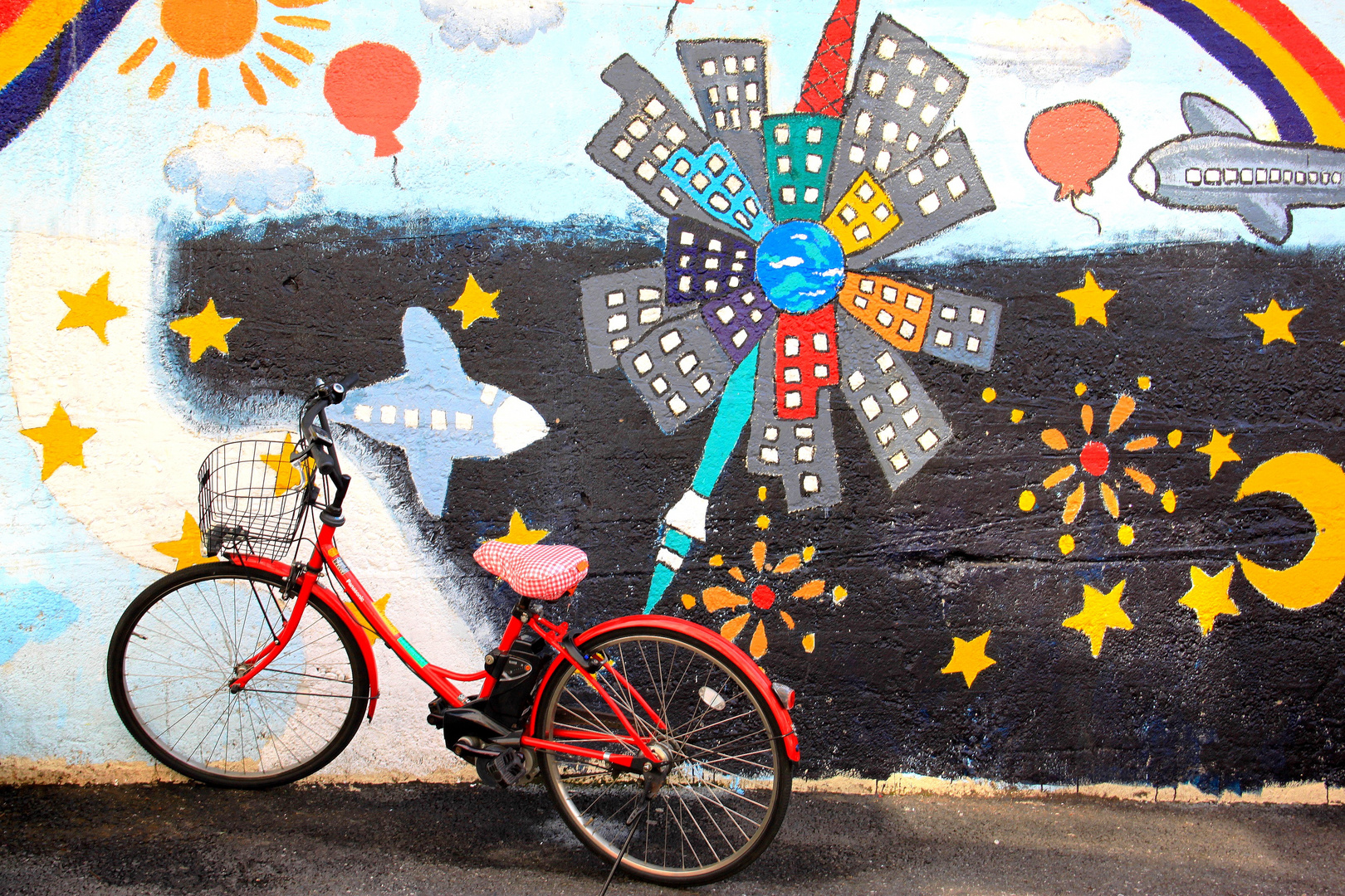 La bicyclette rouge.