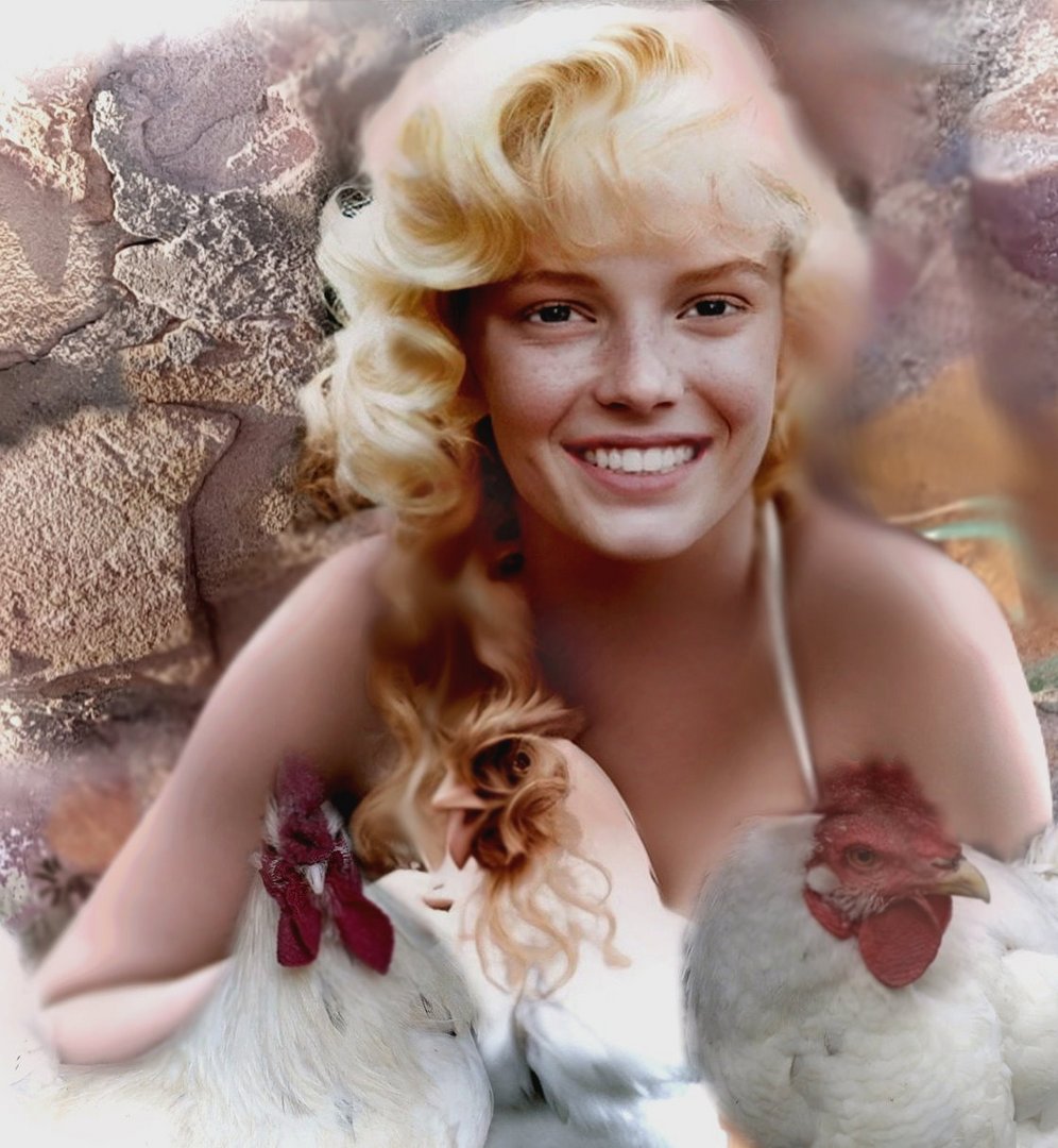 La blonde et les poules