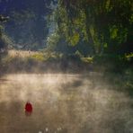 La bouée rouge dans la brume