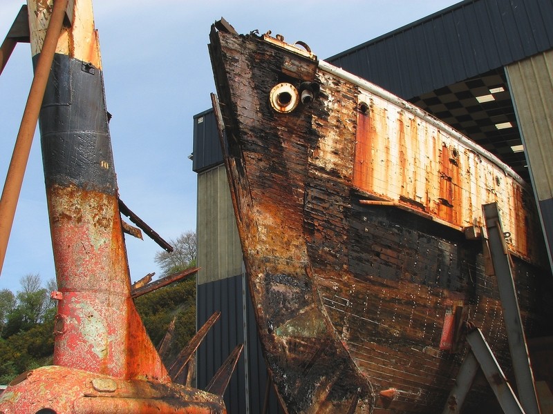 La Calypso en chantier à Concarneau