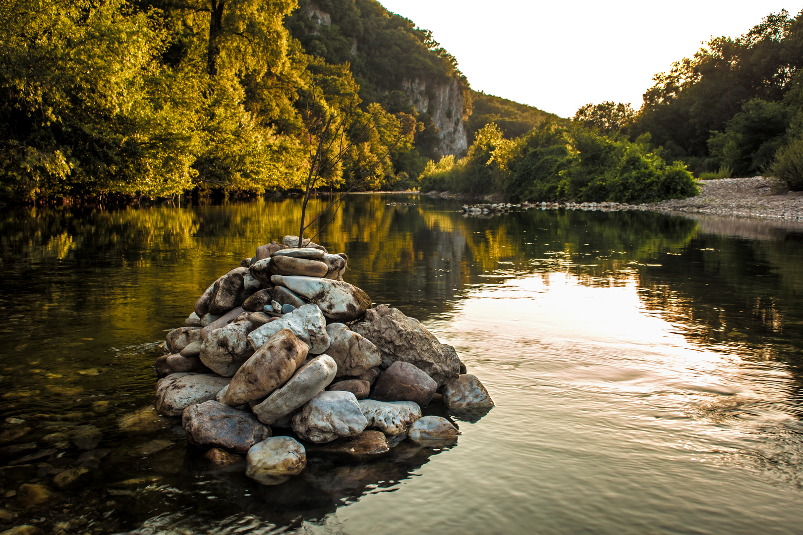 la Cèze en soirée