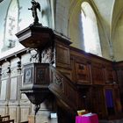 La chaire dans l'église de Paimpont (Morbihan)