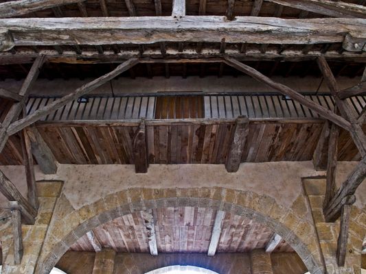 La charpente de la halle de Jegun
