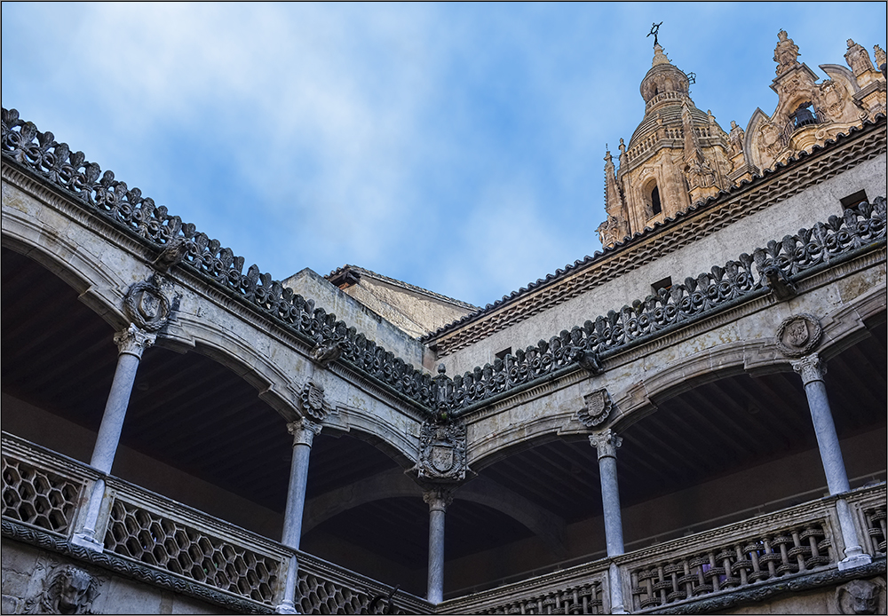 La Clerecía desde el patio de la Casa de las Conchas