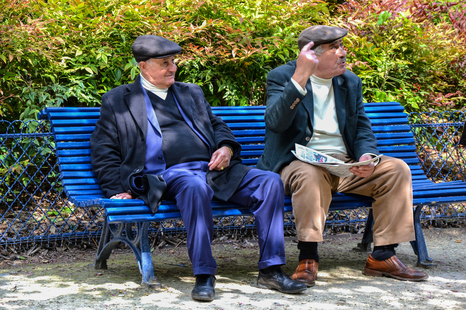 La conversation en jardin public