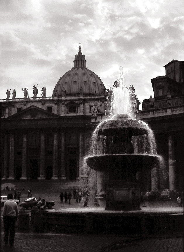 la cupola vista dalla fontana