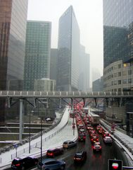 La Défense par temps de neige