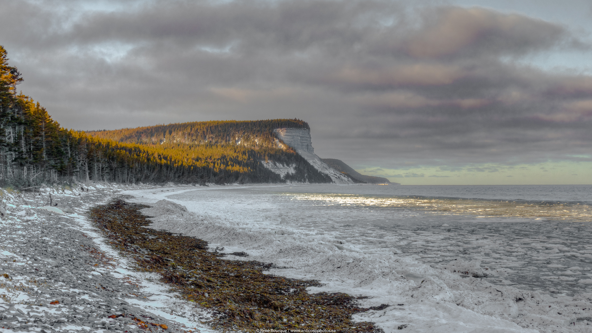 La falaise du Puyjalon, rive nord d'Anticosti