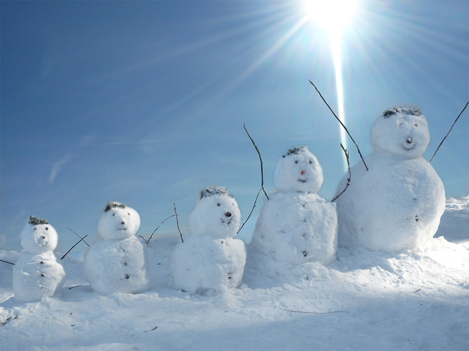 La famille bonhomme de neige