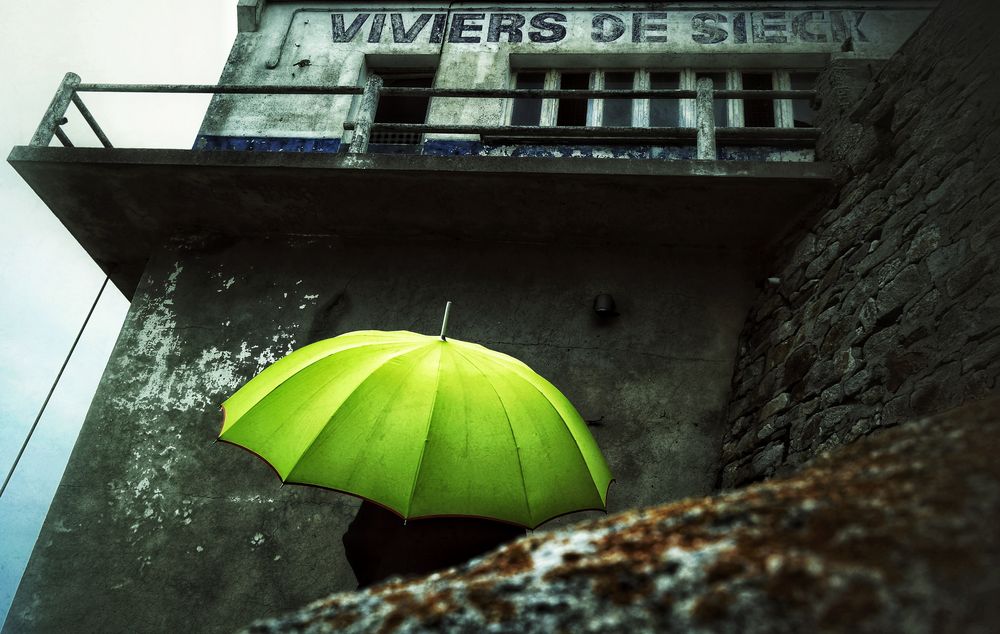 La femme au parapluie; atteint les Viviers de Sieck (107)