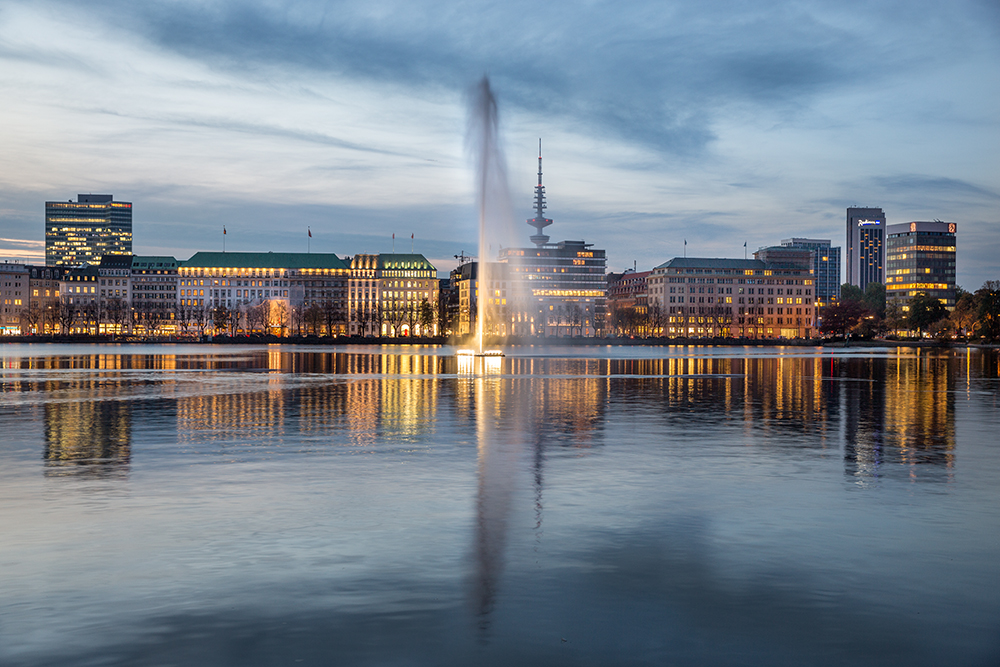 La Fontaine am Abend