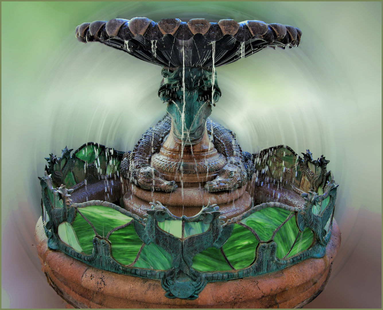 la fontaine des crocodiles .... art nouveau  à montecatini thermes