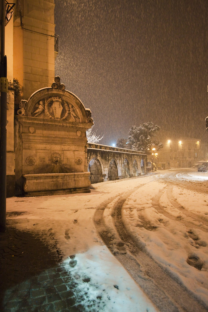 La Fontana del Vecchio Sotto la neve