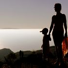 La Gomera kurz vor Sonnenuntergang mit El Hiero im Hintergrund