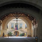 La halle de Bazas intégrée à la mairie