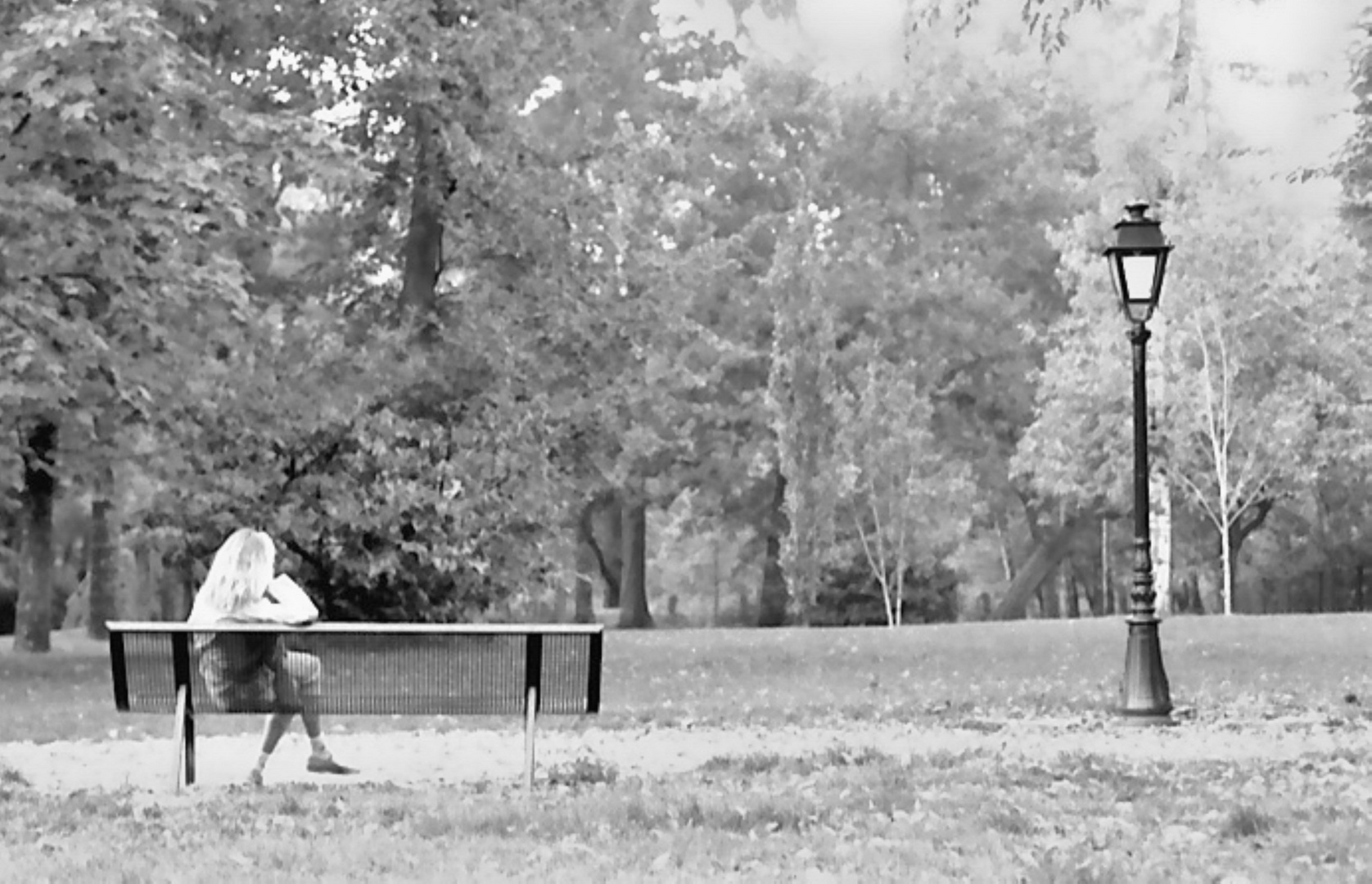 La jeune femme sur le banc