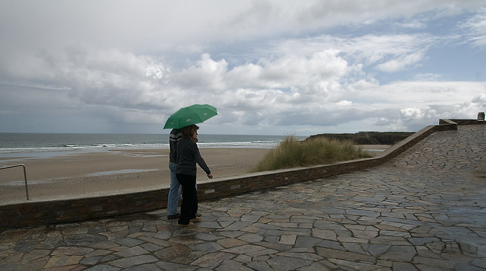 La lluvia y la playa