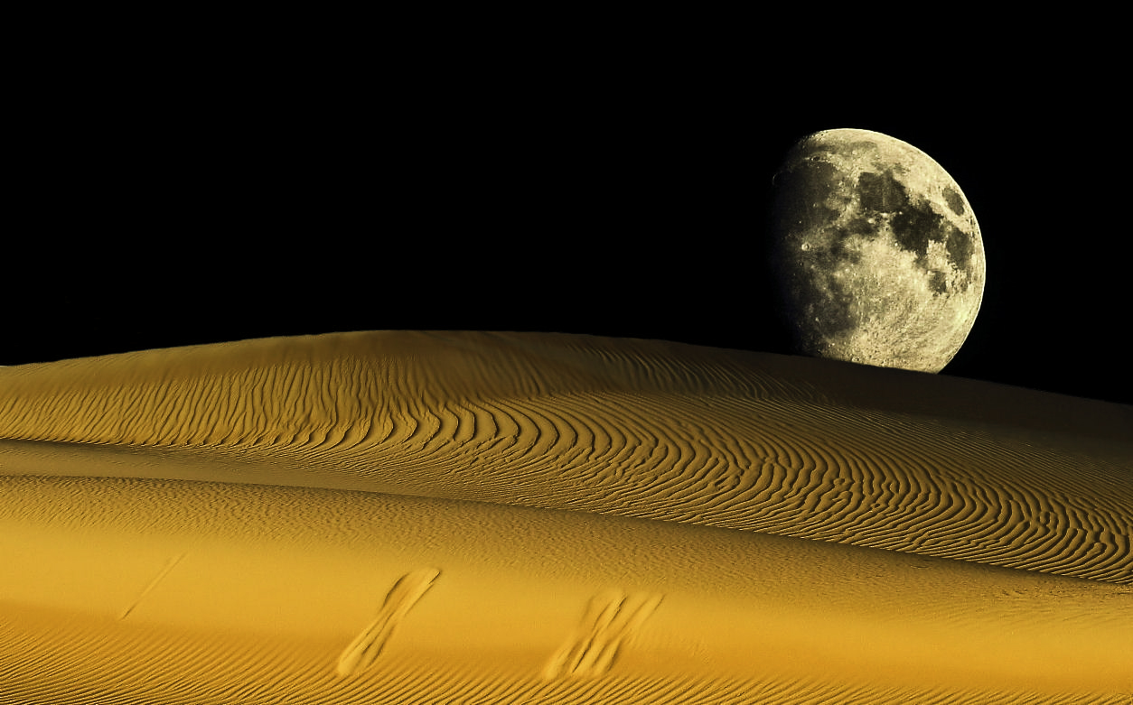 La luna sul deserto