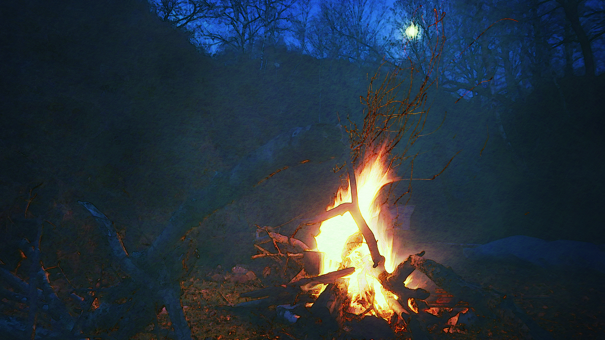 La lune et le feu ...