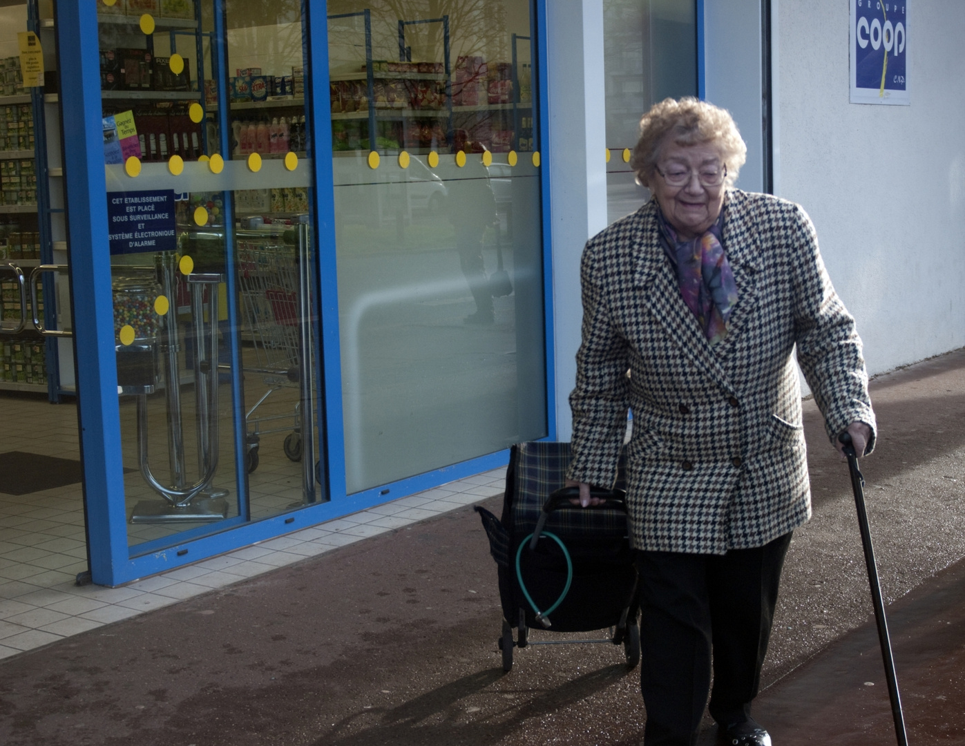 La mamie fait les courses