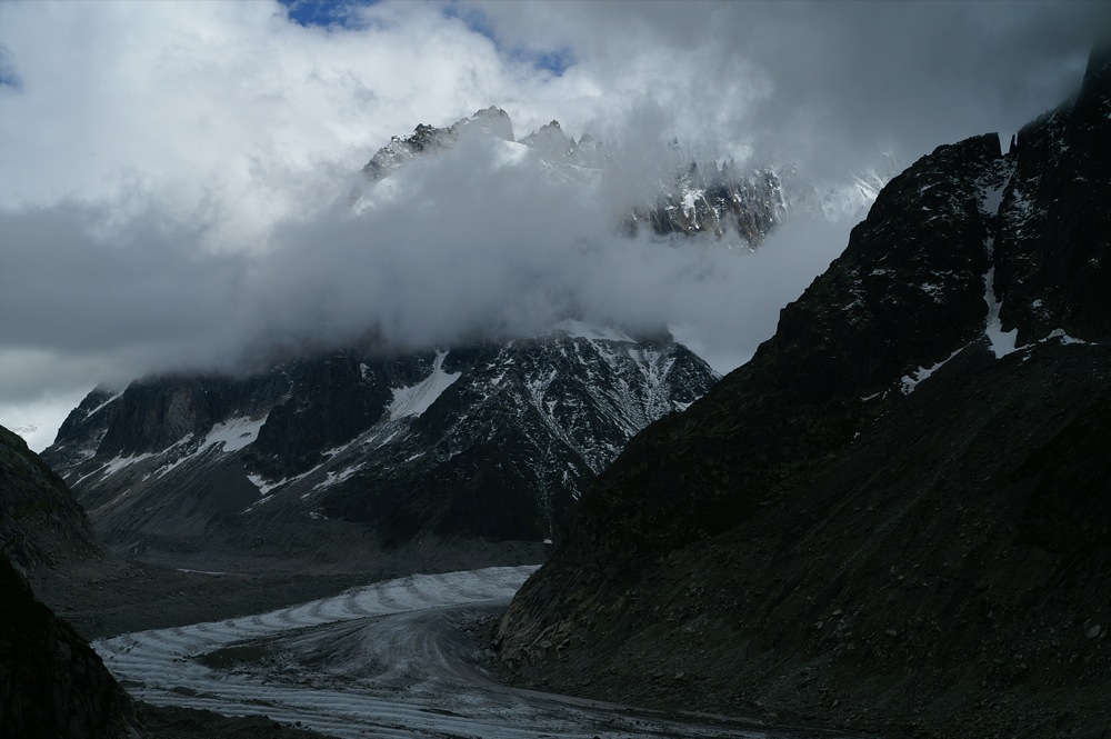 La Mer de Glace, Mont Blanc, sous les nuages