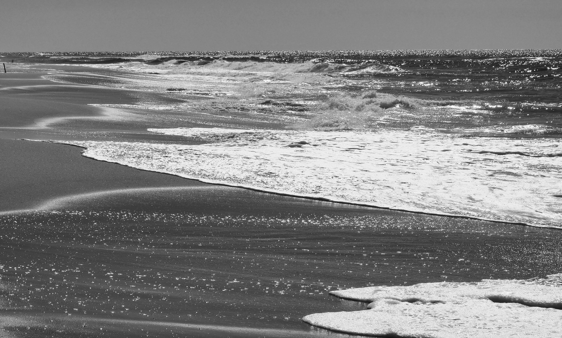 La mer en noir et blanc