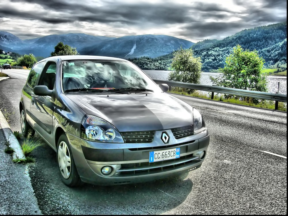 la mia clio in norvegia!