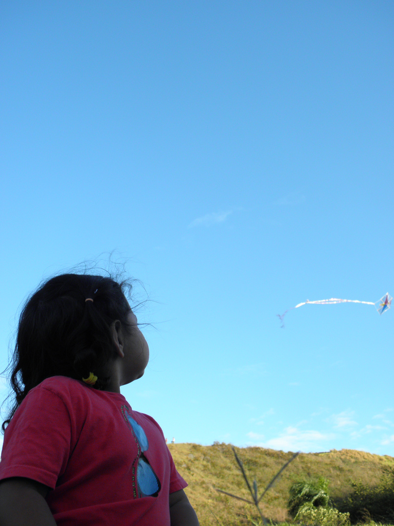 la niña y el papalote