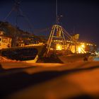 La nuit au port de pêche.