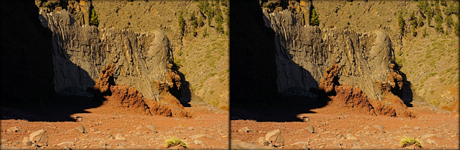 La Palma am Roque - gemauertes Vulkangewölbe (3D-X-View Cha)