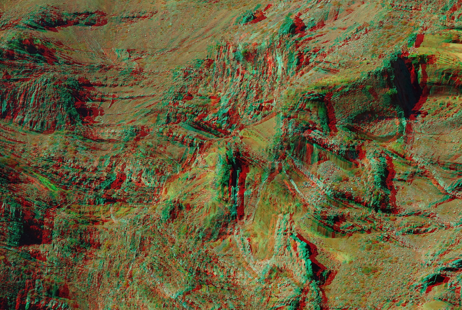 La Palma Felswand am Roque de los Muchachos (3D-Ana - Cha)