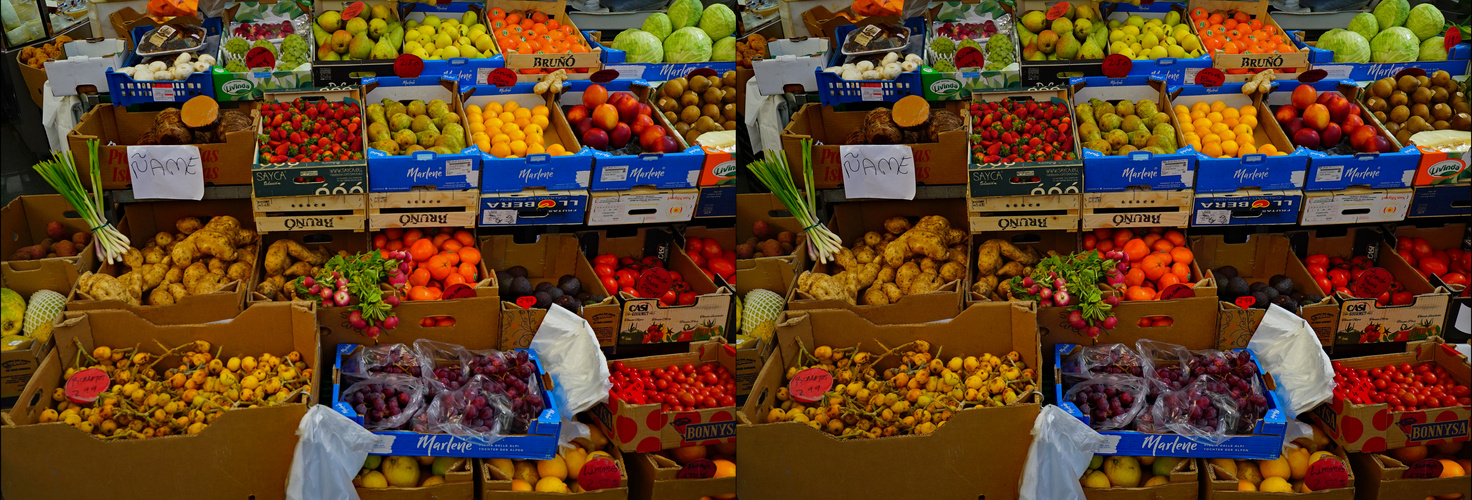 La Palma Santa Cruz  Markthalle frisches Obst (3D-X-View)