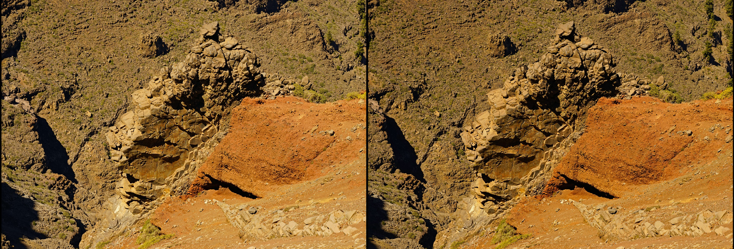 La Palma Steinchen am Roque de los Muchachos (3D-X-View)