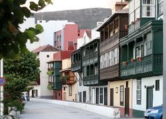 La Palma, typische Architektur: Die Holzbalkone!