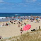 La partie la plus fréquentée de la plage de Mimizan Lespecier