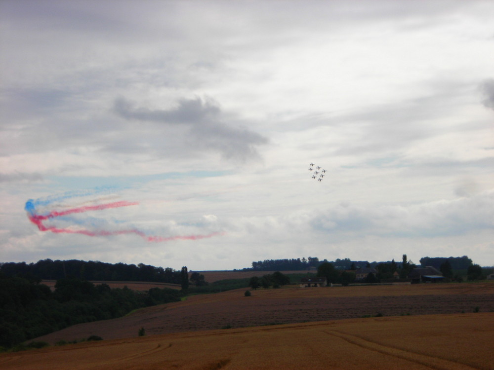 la patrouille de France dans la vallée de l'Eure