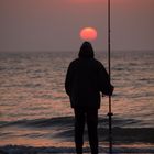 La pêche au soleil couchant