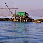 la pêcherie verte  sur pilotis et son carrelet....