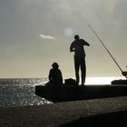 La pesca y el atardecer