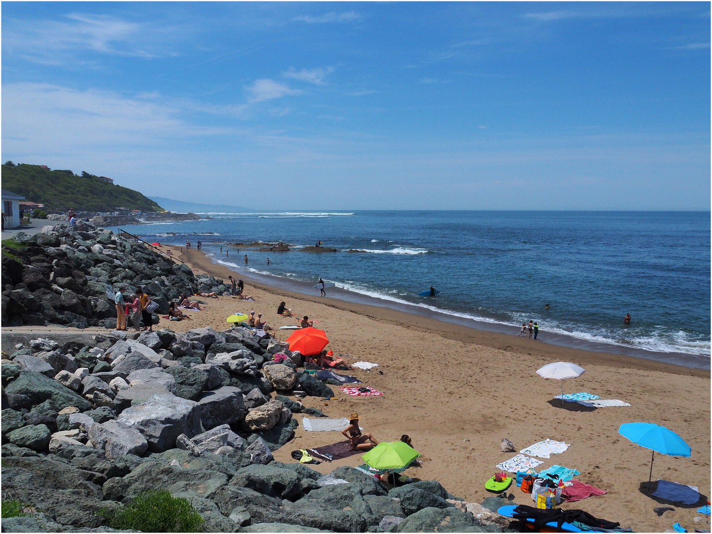 La plage de Bidart en été