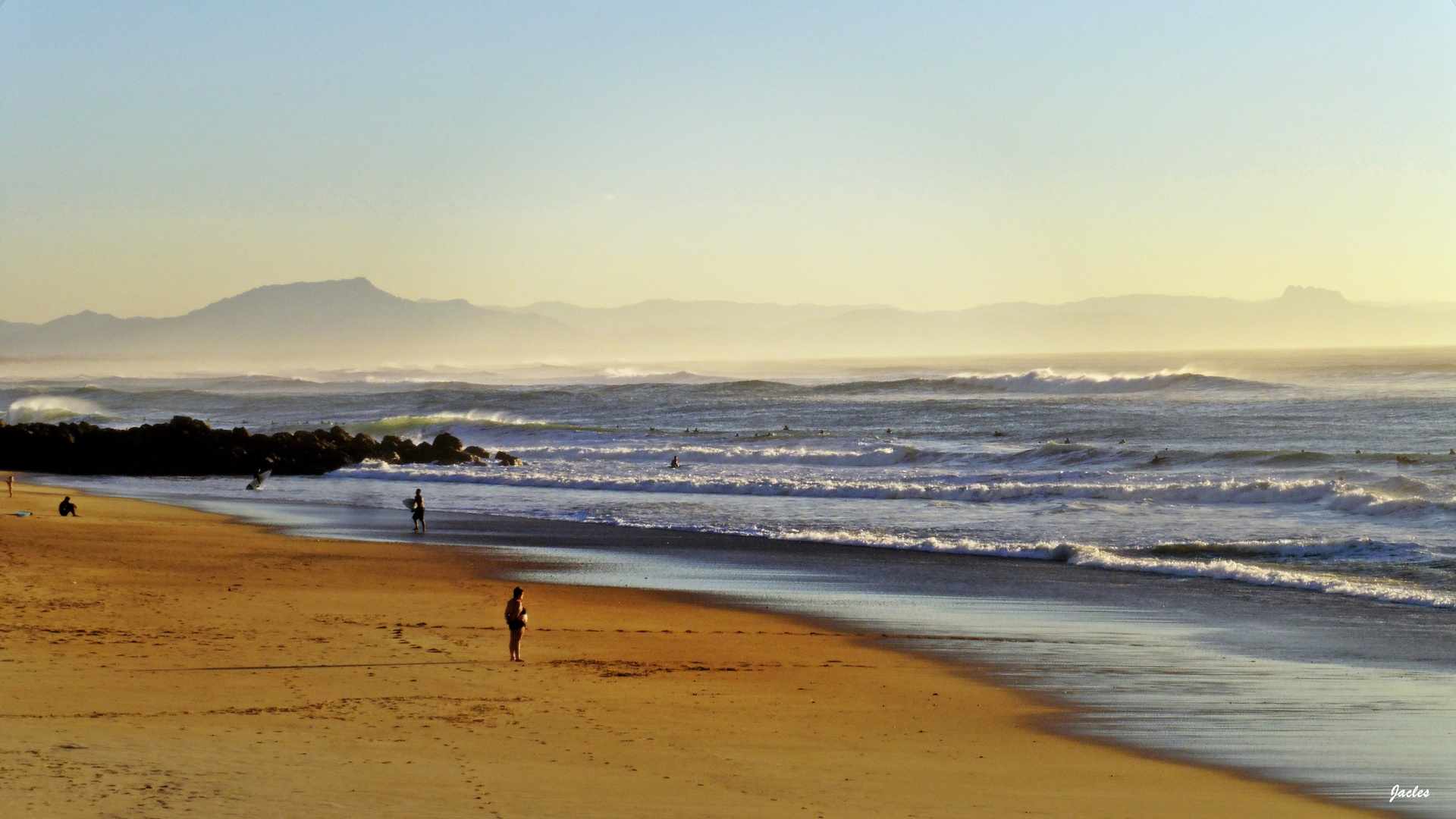 La plage de Capbreton un soir d'octobre