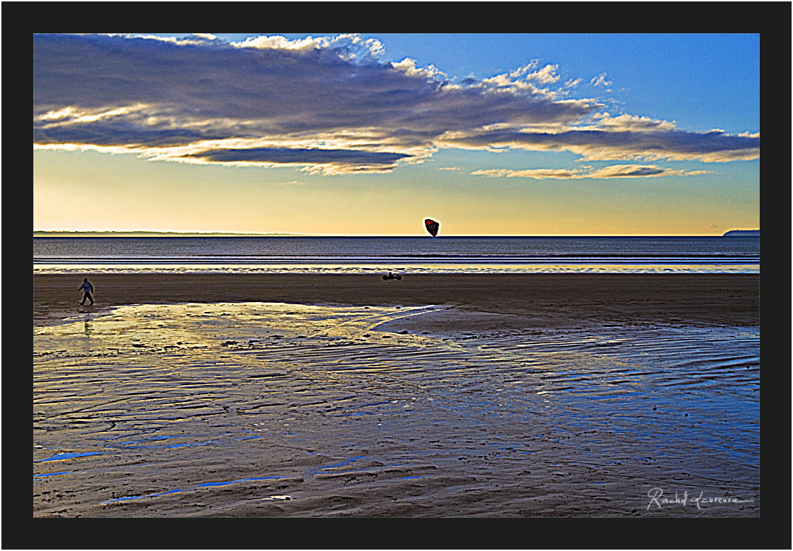 La plage de Pentrez, Finistère, coucher de soleil