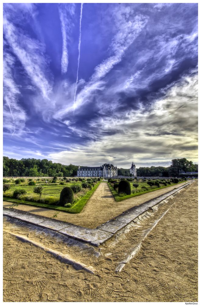 La pointe du Jardin de Diane de Poitiers au château de Chenonceau