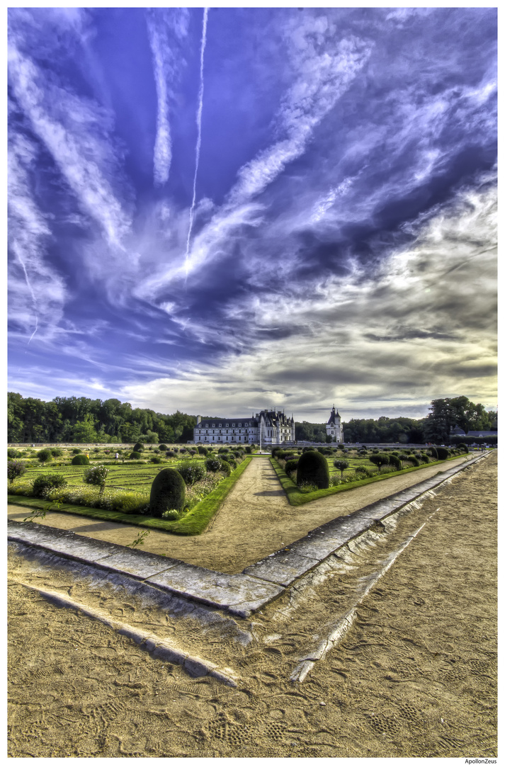 La pointe du Jardin de Diane de Poitiers au château de Chenonceau