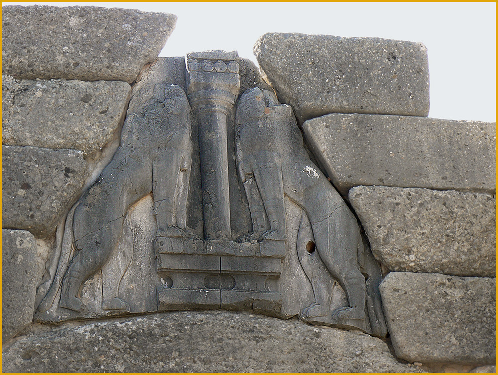 La porta dei leoni dell'antica Micene (1300 a.c.) - Grecia