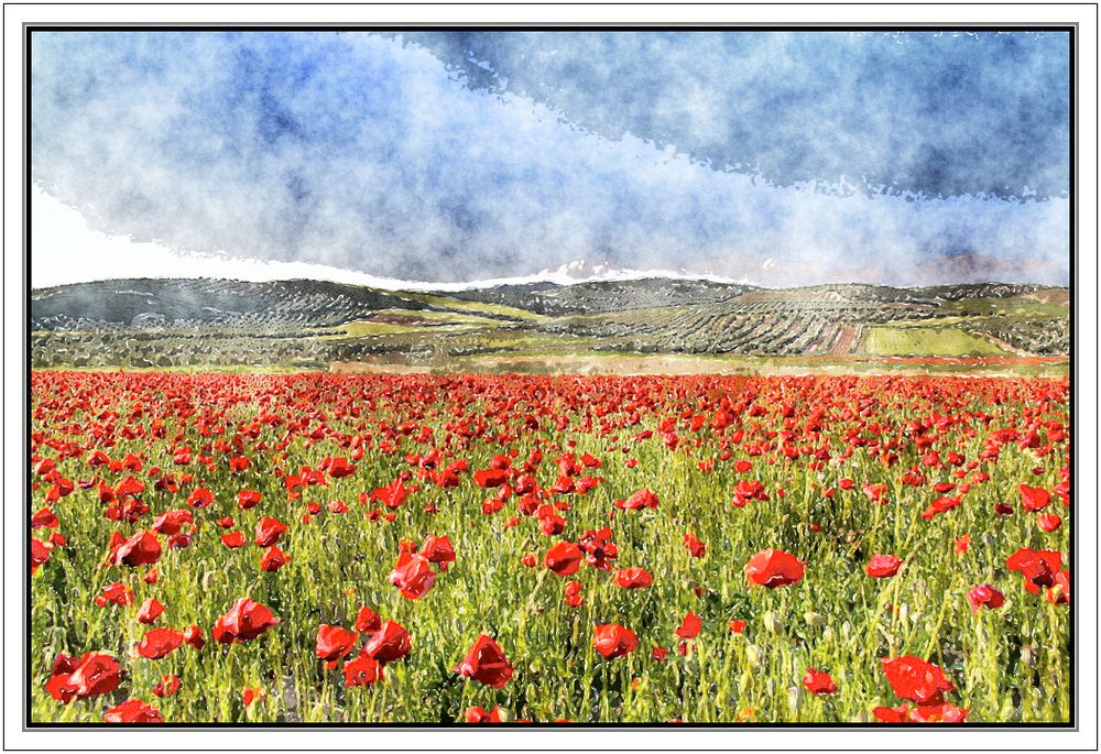 La Primavera al Rojo Vivo (foto de Lola Diaz Somodevilla) (efecto acuarela)